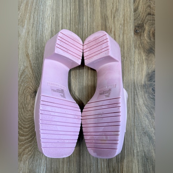 Steve Madden Harlin Sandals Pink Rubber Chunky 8 EUC - Picture 5 of 7